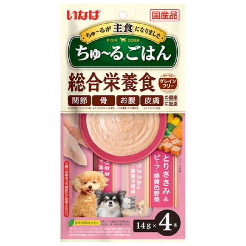 いなば ちゅ〜る(ちゅーる)ごはん 犬用総合栄養食 とりささみ&ビーフ・緑黄色野菜