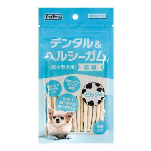 ペットプロ デンタル&ヘルシーガム 超小型犬用 極細 ミルク味
