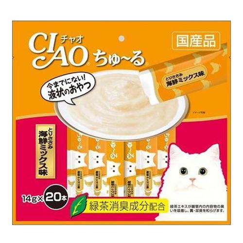 いなば 猫用おやつ CIAOちゅ〜る(チャオちゅーる) とりささみ 海鮮ミックス味