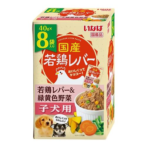 いなば 国産若鶏レバーパウチ 子犬用 若鶏レバー&緑黄色野菜