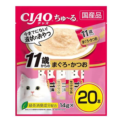 いなば 猫用おやつ CIAOちゅ〜る(チャオちゅーる) 11歳からのまぐろ・かつお