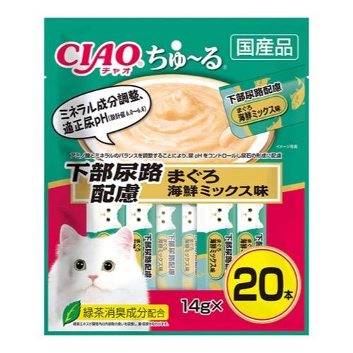 いなば 猫用おやつ CIAOちゅ〜る(チャオちゅーる) 下部尿路配慮 まぐろ 海鮮ミックス味