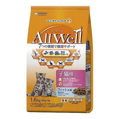 AllWell(オールウェル) 健康に育つ子猫用 フィッシュ味挽き小魚とささみのフリーズドライパウダー入り