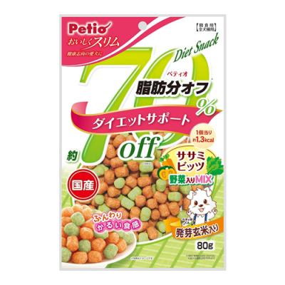 ペティオ おいしくスリム 脂肪分約70%オフ ササミビッツ 野菜入りミックス