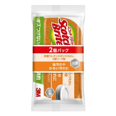 スコッチ・ブライト 抗菌ウレタンスポンジたわし 3層リーフ型