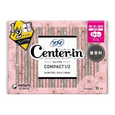 ソフィ センターイン コンパクト1/2 無香料 特に多い昼用 羽つき 24.5cm