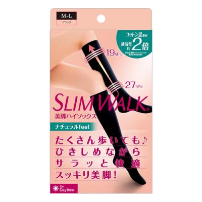 スリムウォーク 美脚ハイソックス ナチュラルfeel ブラック
