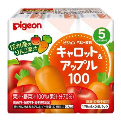 ピジョン(Pigeon) 紙パック飲料 キャロット&アップル100