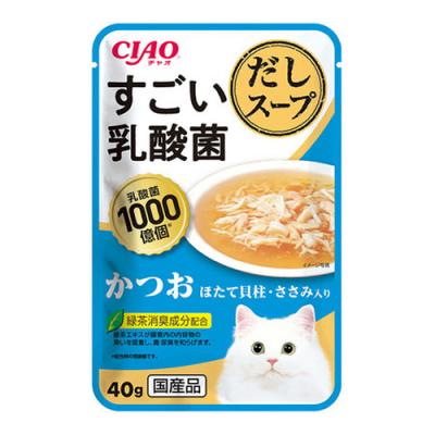 いなば CIAO(チャオ) すごい乳酸菌 だしスープ かつお ほたて貝柱・ささみ入り