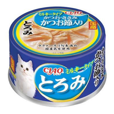 いなば CIAO(チャオ) とろみ 猫缶 ミルキータイプ かつお・ささみ かつお節入り