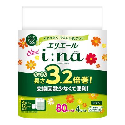 エリエール i:na イーナ トイレットティシュー 3.2倍巻 ダブル