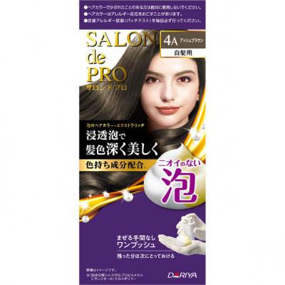 サロンドプロ 泡のヘアカラー・エクストラリッチ 白髪用 4A アッシュブラウン