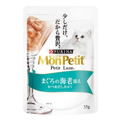 モンプチ プチリュクスパウチ まぐろの海老添え かつおだし仕立て