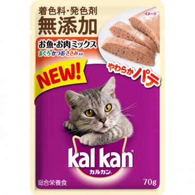 kalkan カルカンパウチ やわらかパテ お魚・お肉ミックス まぐろ・かつお・ささみ入り