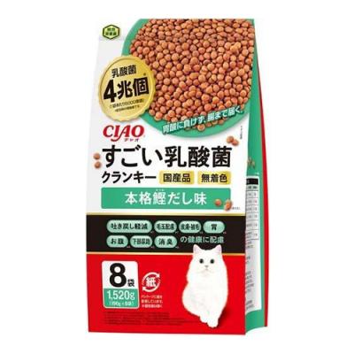 いなば 猫用 CIAO(チャオ)すごい乳酸菌クランキー 本格鰹だし味