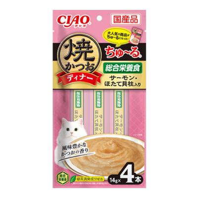 いなば CIAO焼かつおディナーちゅ〜る(ちゅーる) サーモン・ほたて貝柱入り