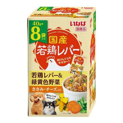 いなば 国産若鶏レバーパウチ 若鶏レバー&緑黄色野菜 ささみ・チーズ入り