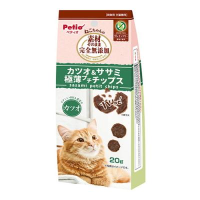 ペティオ 猫用 素材そのまま ねこちゃんの完全無添加 カツオ&ササミ 極薄プチチップス