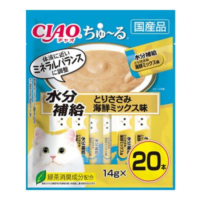 いなば 猫用おやつ CIAOちゅ〜る(チャオちゅーる) 水分補給 とりささみ 海鮮ミックス味