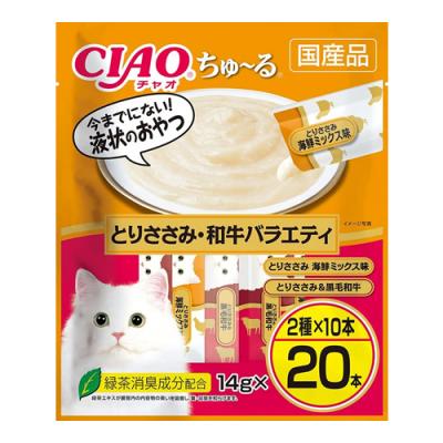 いなば 猫用おやつ CIAOちゅ〜る(チャオちゅーる) とりささみ・和牛バラエティ