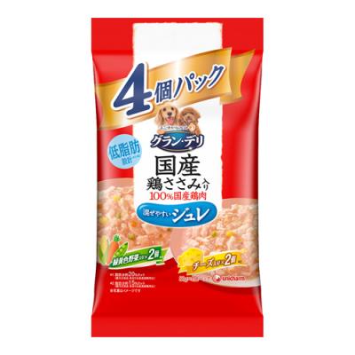 グラン・デリ 国産鶏ささみ入りパウチ ジュレ 成犬用 バラエティ 緑黄色野菜&チーズ