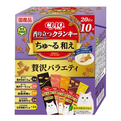 いなば 猫用総合栄養食 CIAO香り立つクランキーちゅ〜る和え 贅沢バラエティ