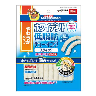 ドギーマン ホワイデント 低脂肪 チューイングスティックやわらか 超小型犬用 ミルク味