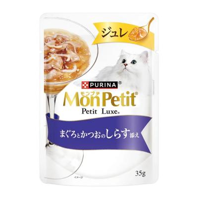 モンプチ プチリュクスパウチ ジュレ まぐろとかつおのしらす添え