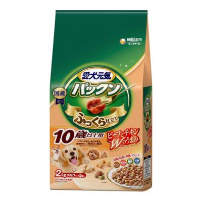愛犬元気 パックン 10歳以上用 ビーフ・ささみ・緑黄色野菜・小魚入り