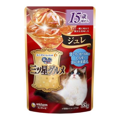 銀のスプーン三ツ星グルメパウチジュレ 15歳頃からまぐろ・かつおにしらす・かにかま添え