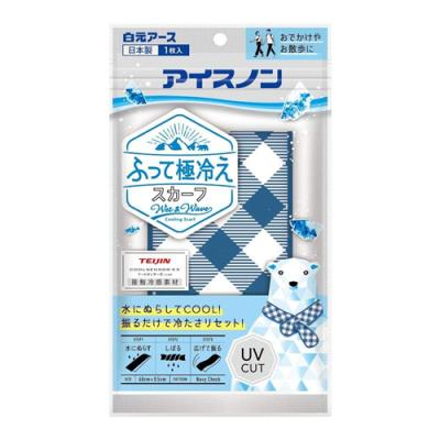 アイスノン ふって極冷えスカーフ ネイビーチェック