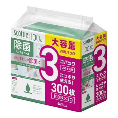 スコッティ ウェットティシュー 除菌 ノンアルコール