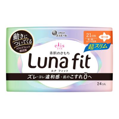 エリス 素肌のきもち ルナフィット超スリム 多い昼～ふつうの日用 羽つき 21cm