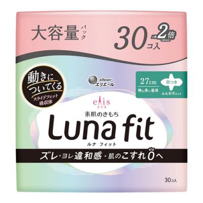 エリス 素肌のきもち ルナフィット 特に多い昼用 羽つき 27cm