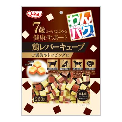 九州ペットフード 犬用 Q-Pet わんパクッ 7歳からはじめる鶏レバーキューブ