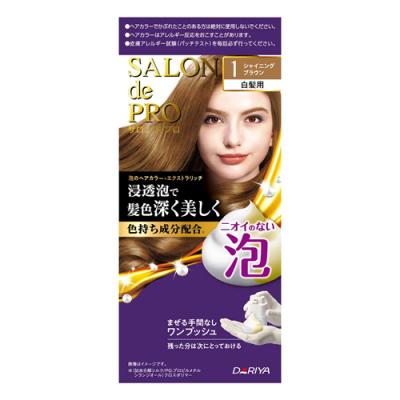 サロンドプロ 泡のヘアカラー・エクストラリッチ 白髪用 1 シャイニングブラウン