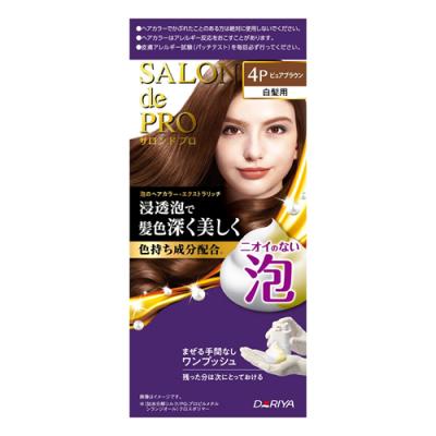 サロンドプロ 泡のヘアカラー・エクストラリッチ 白髪用 4P ピュアブラウン