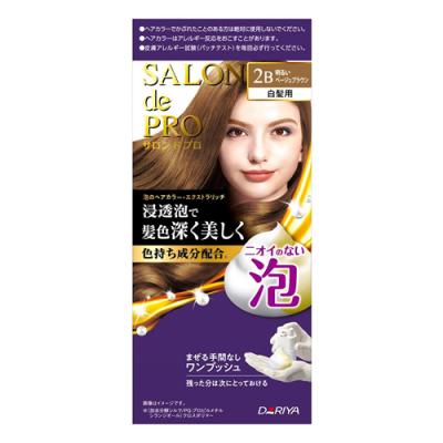 サロンドプロ 泡のヘアカラー・エクストラリッチ 白髪用 2B 明るいベージュブラウン