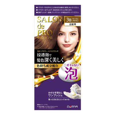サロンドプロ 泡のヘアカラー・エクストラリッチ 白髪用 3B ベージュブラウン