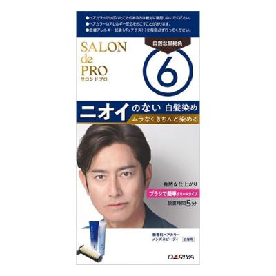サロンドプロ 無香料ヘアカラー メンズスピーディ 白髪用 6 自然な黒褐色