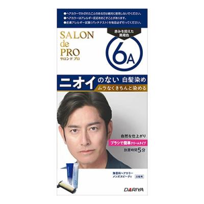 サロンドプロ 無香料ヘアカラー メンズスピーディ 白髪用 6A 赤味を抑えた黒褐色