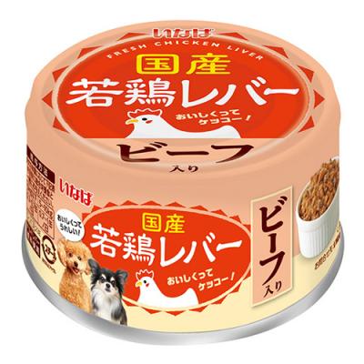 いなば 犬用 国産若鶏レバー 缶 ビーフ入り