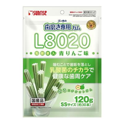サンライズ 犬用 ゴン太の歯磨き専用ガム L8020乳酸菌入り 青りんご味 SSサイズ