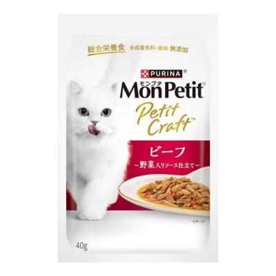 モンプチ 猫用パウチ プチクラフト ビーフ 野菜入りソース仕立て
