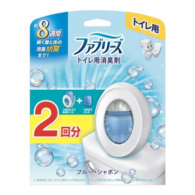 ファブリーズ トイレ用消臭剤 つめかえ入り本体ケース ブルー・シャボン