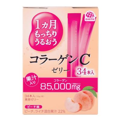 アース製薬 1ヵ月もっちりうるおうコラーゲンCゼリー ピーチ味