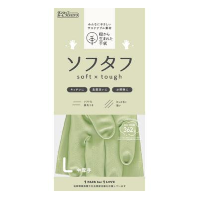 ダンロップ 天然ゴム手袋 ソフタフ 中厚手 Lサイズ