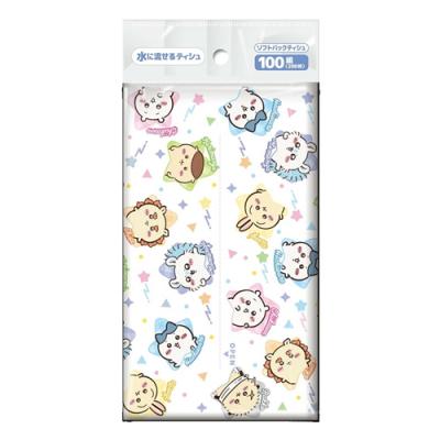 水に流せるティッシュ ソフトパックティシュ アニメちいかわ
