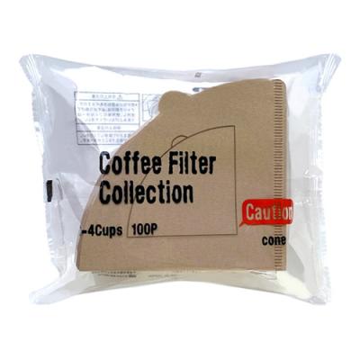 カナエ紙工 コーヒーフィルター 無漂白 円すい 