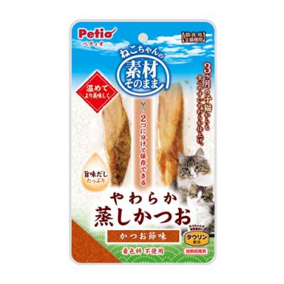 ペティオ 素材そのまま ねこちゃんのやわらか蒸しかつお かつお節味